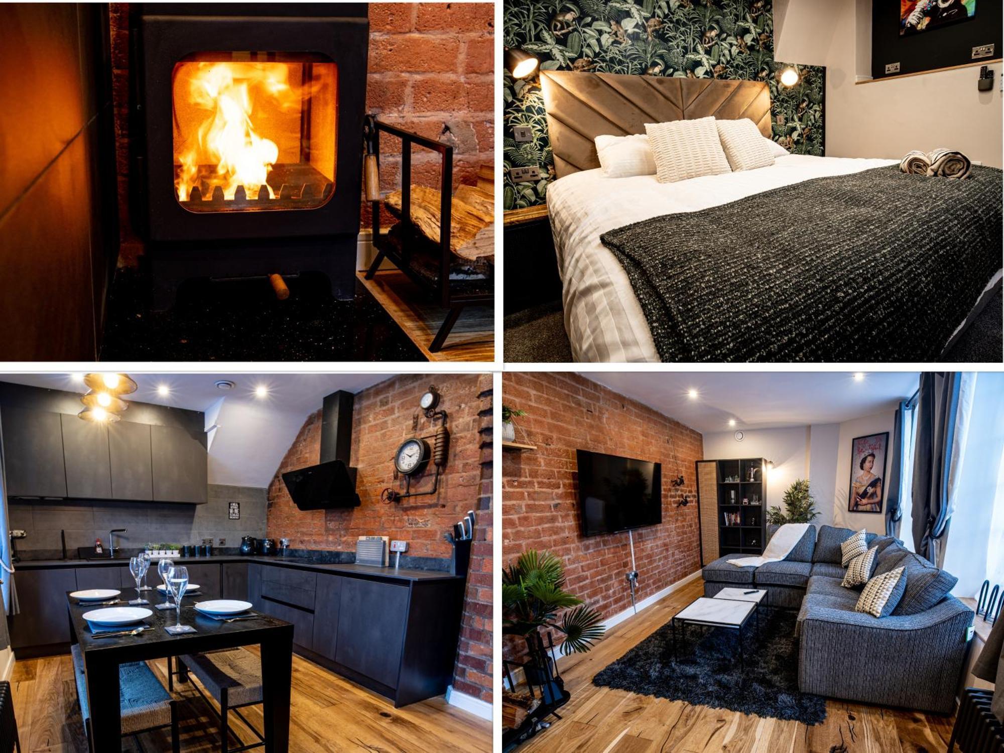 Hébergement de vacances Vip - 2 Bedroom Grade 2 Luxury Industrial House With Log Burning Fire & Electric Blinds In The Heart Of The Jq